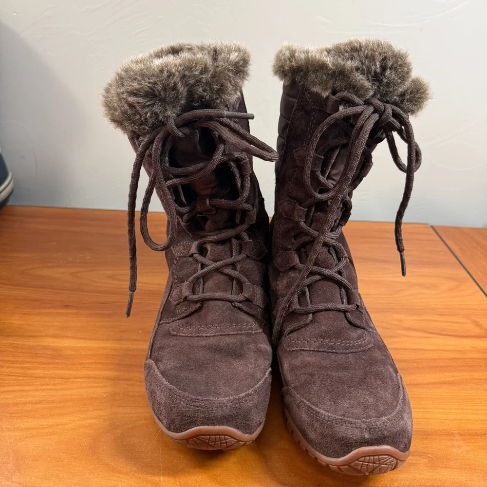 The North‎ Face Nuptse Purna II Winter Snow Boot Brown Suede PrimaLoft Insulated